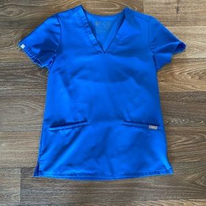 Figs Scrub Top Royal Blue
